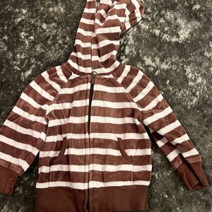 Old Navy Brown and White Striped Toddler Hoodie